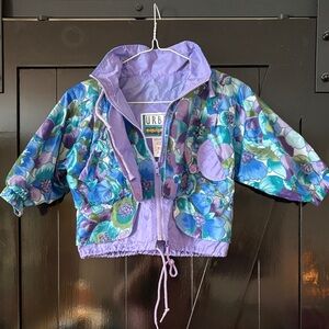 Vintage Urban Equipment Kids Floral Puffer Jacket - Purple and Blue 3t